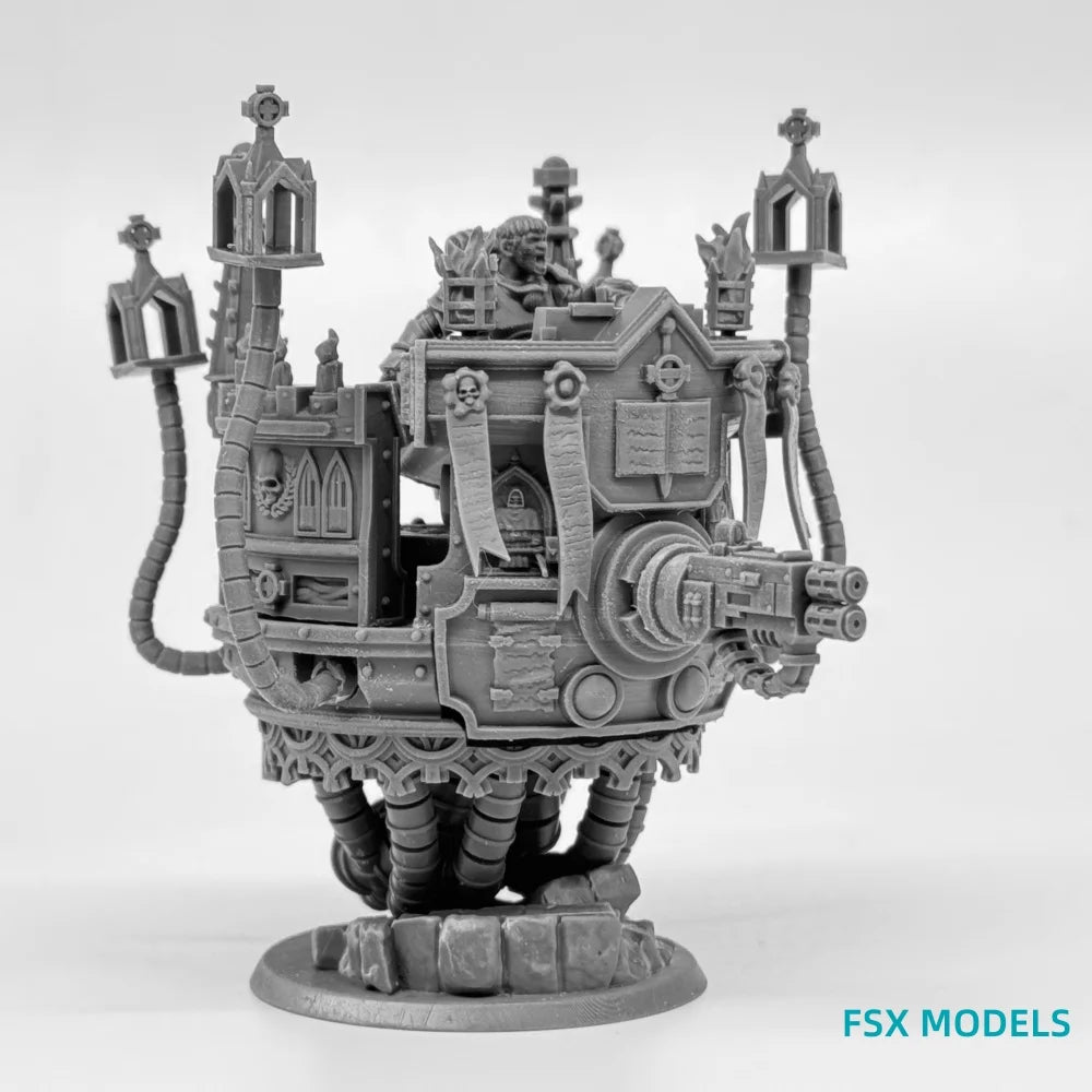 Gothic Fantasy Clergy Pulpit, 8 Figures, Resin Model Terrain Kit, Fantasy Theme, Unassembled and Unpainted