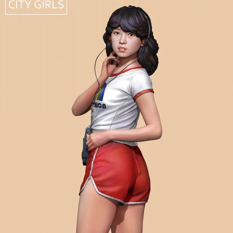 1/24 Modern 1980s Roller Skating Girl Arika, Resin Model Figure Kit, Unassembled and Unpainted