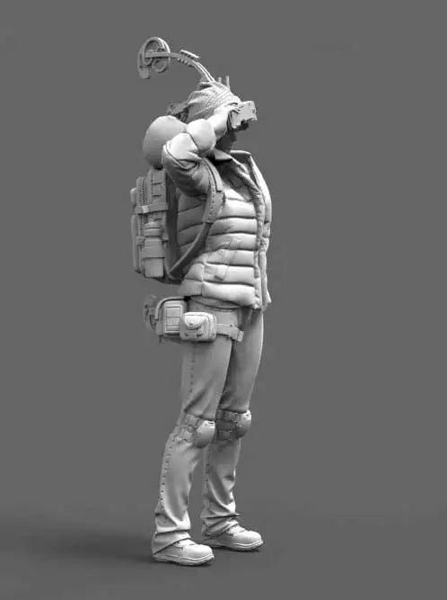 1/35 Female Archer in Tactical Winter Gear, Resin Model Figure Kit, Fantasy Theme, Unassembled and Unpainted