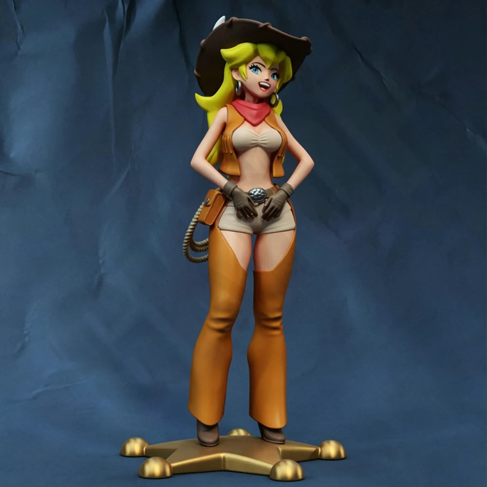 1/24 Blonde Cowgirl in Fringed Western Outfit, Resin Model Figure Kit, Unassembled and Unpainted