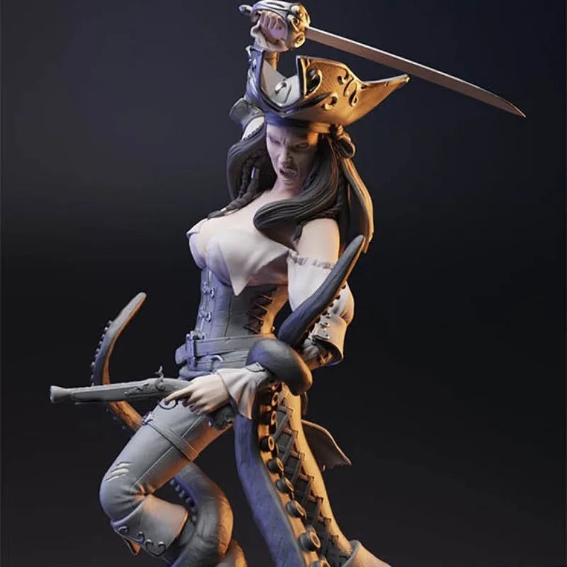 1/24 Pirate & Dragon, Resin Model Figure Kit, Fantasy Theme, Unassembled and Unpainted