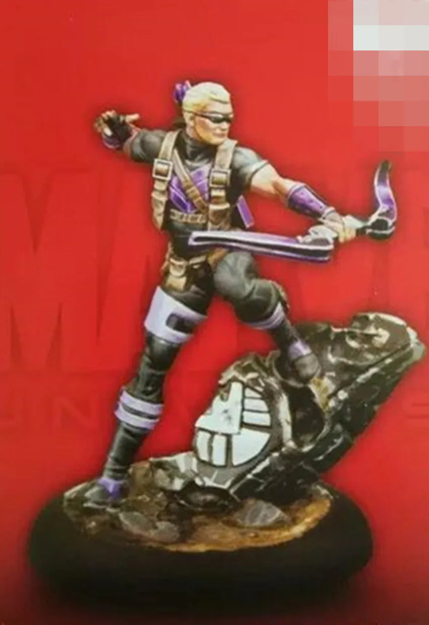 Female Warrior with White Hair Wielding Staff, Resin Model Figure Kit, Fantasy Theme, Unassembled and Unpainted