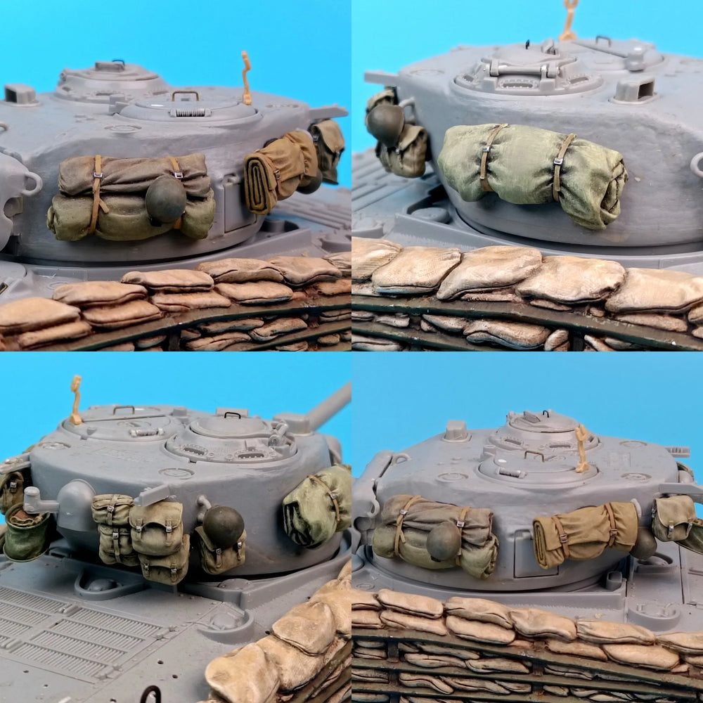 1/35 WWII Tank Sandbag Armor, Resin Model Accessory Kit, Unpainted