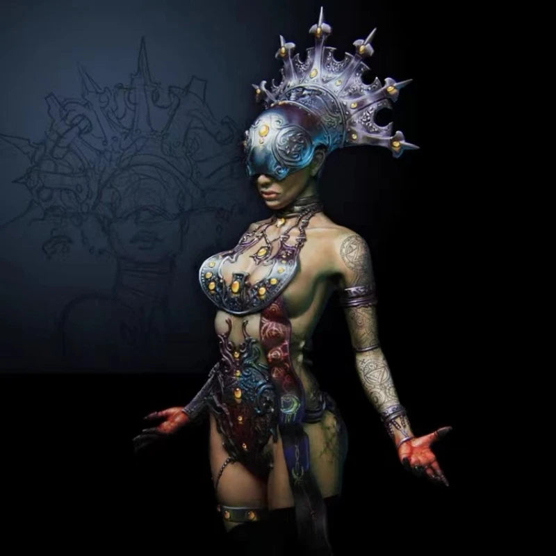 1/10 Female with Ornate Crown, Resin Model Bust Kit, Fantasy Theme, Unassembled and Unpainted