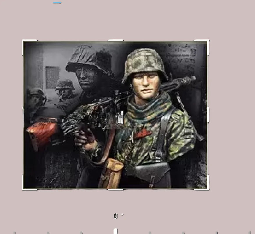 1/10 WWII German Infantry with MP40 and Camo Helmet, Resin Model Figure Kit, Unassembled and Unpainted