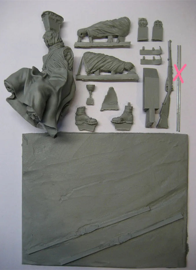 1/16 Asian Warrior, Resin Model Figure Kit, Military Theme, Unassembled and Unpainted