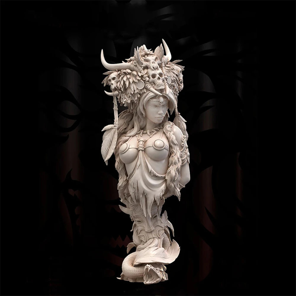 1/9 Female Warrior with Dragon Wings, Resin Model Figure Kit, Fantasy Theme, Unassembled and Unpainted