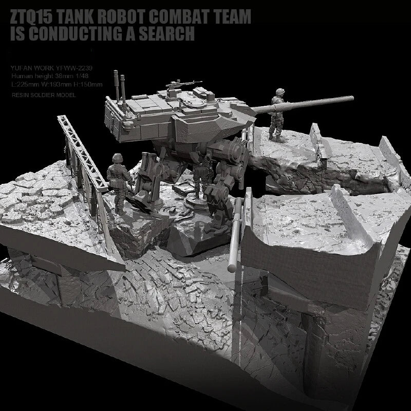 38mm Modern Tank Combat, 8 Figures, Resin Model Diorama Kit, Unassembled and Unpainted