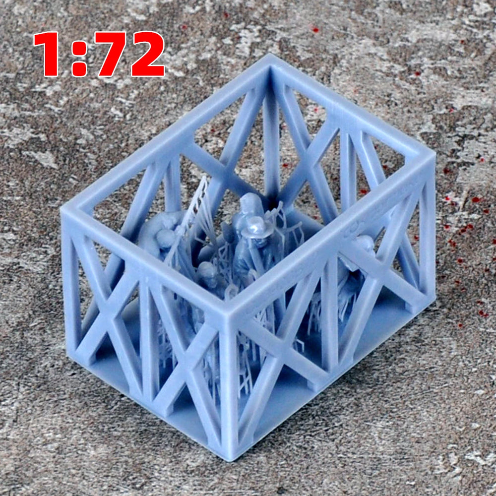 1/35 WWII German Infantry Loading Supply Crate, 12 Figures, Resin Model Figure Kit, Unassembled and Unpainted