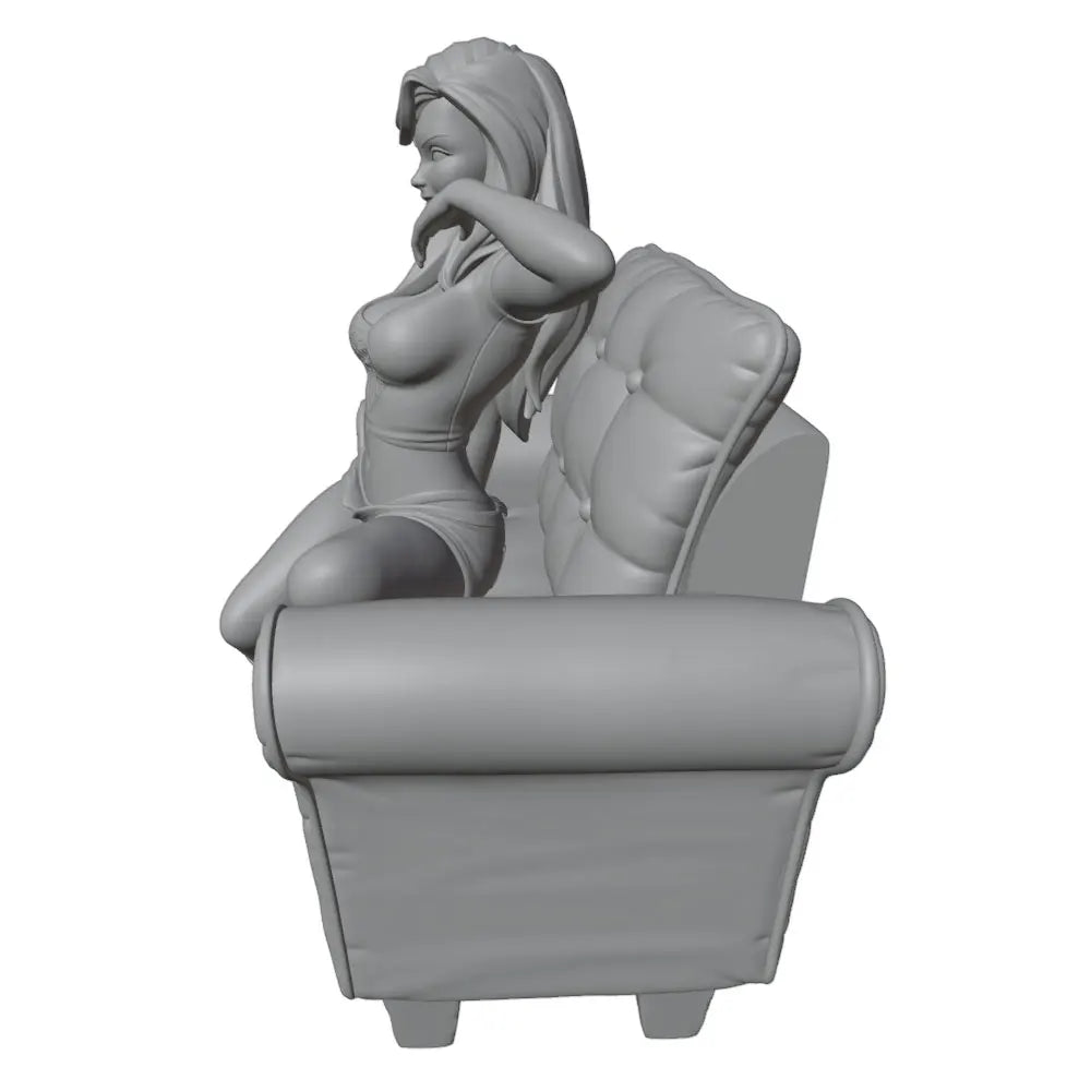 1/24 Pin-up on Chair, Resin Model Figure Kit, Unassembled and Unpainted