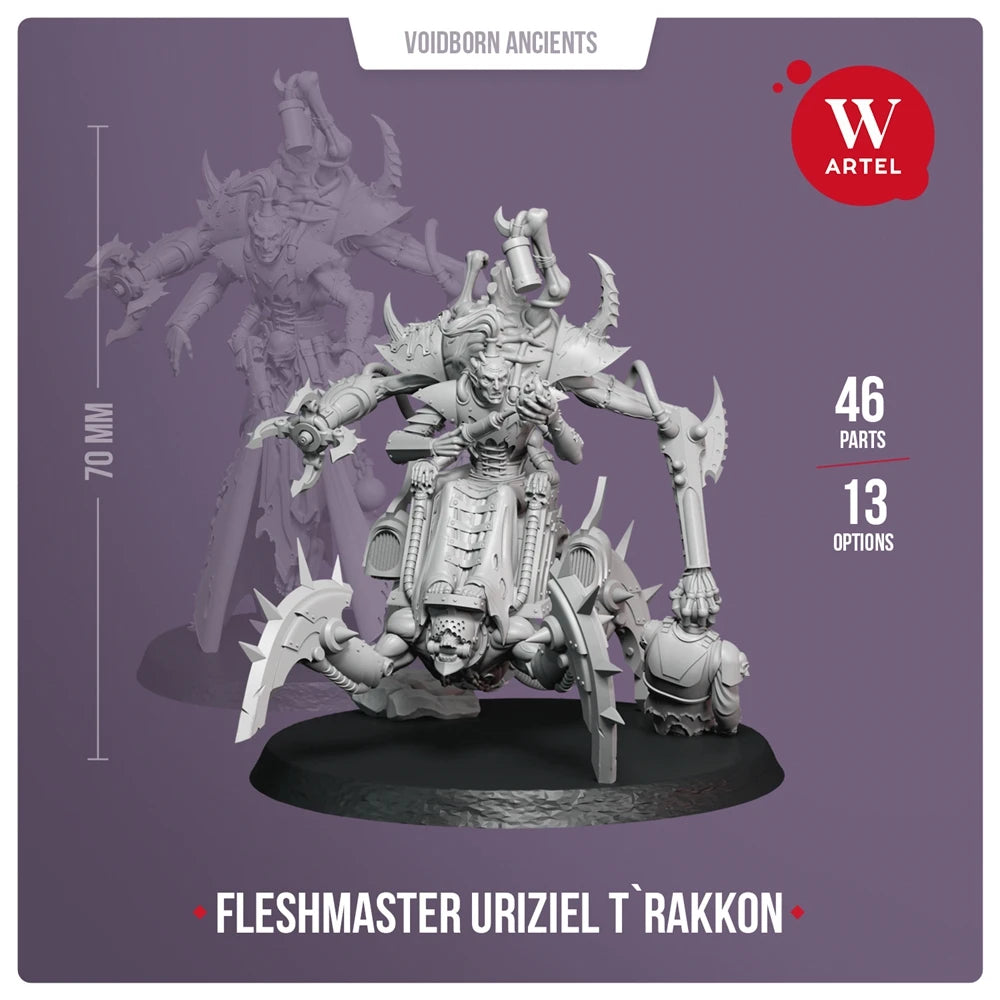 Demonic Chaos Warlord with Ornate Spiked Armor, Resin Model Figure Kit, Fantasy Theme, Unassembled and Unpainted