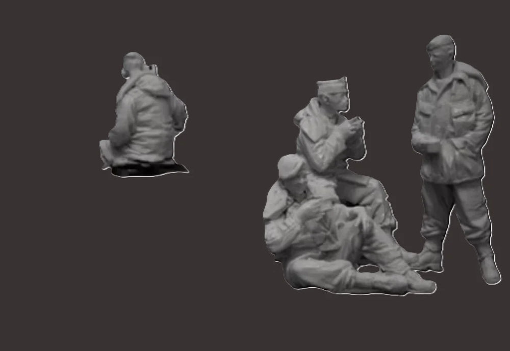 1/35 WWII Soviet Command Squad with Officers, 4 Figures, Resin Model Figure Kit, Unassembled and Unpainted