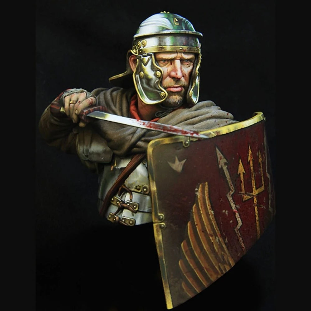 1/10 Ancient Roman Legionary with Imperial Shield, Resin Model Bust Kit, Unassembled and Unpainted