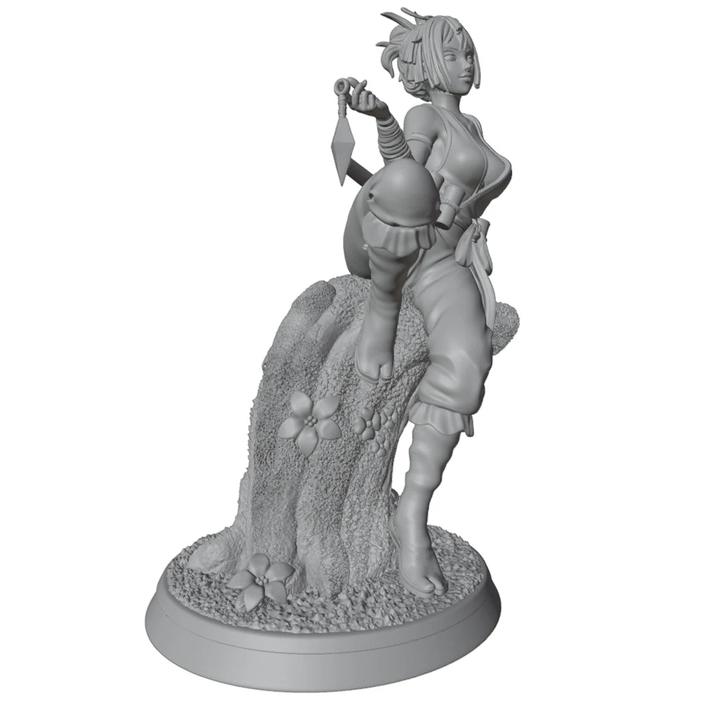 1/24 Fantasy Female Horned Character, Resin Model Figure Kit, Anime Theme, Unassembled and Unpainted