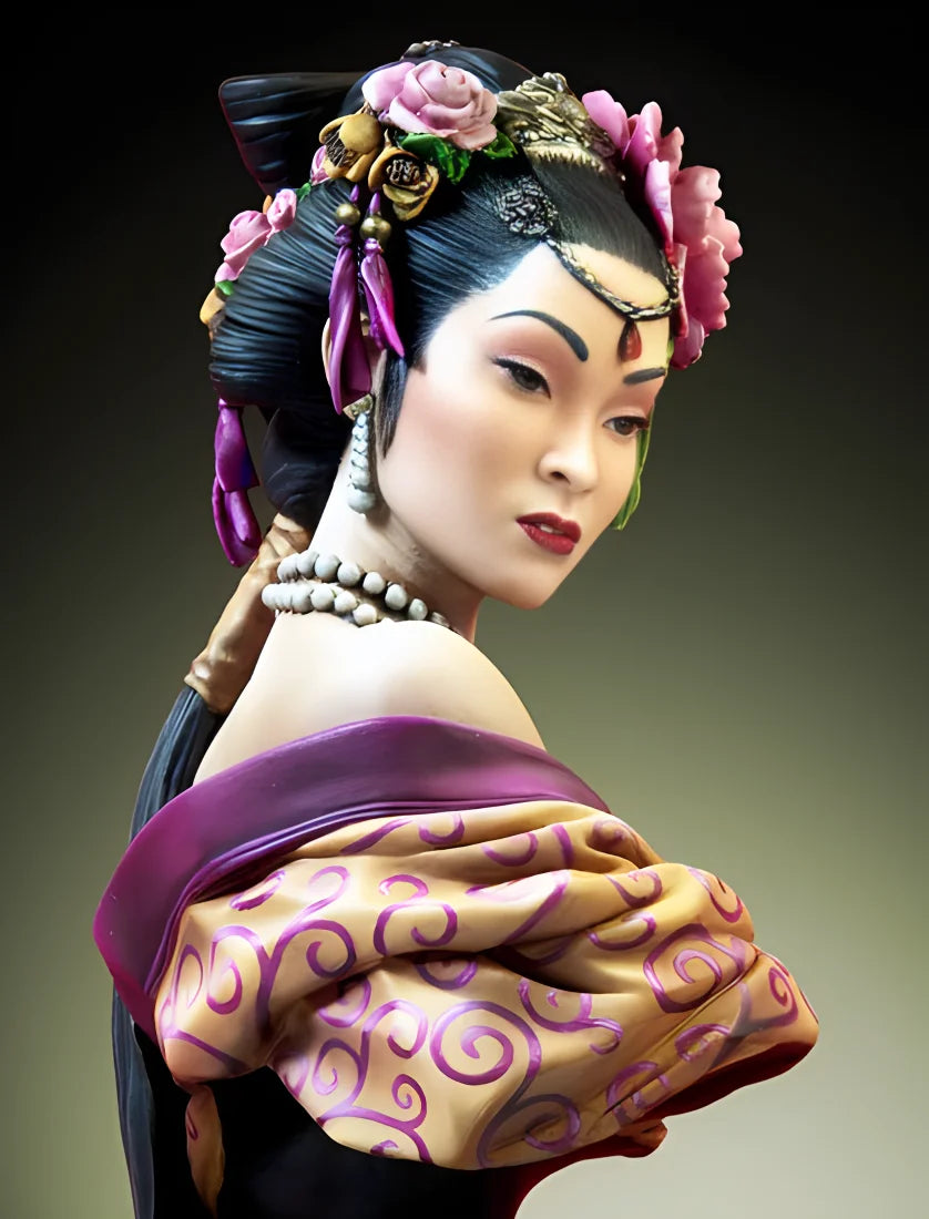 1/10 Ancient Chinese Beauty, Resin Model Bust Kit, Unassembled and Unpainted