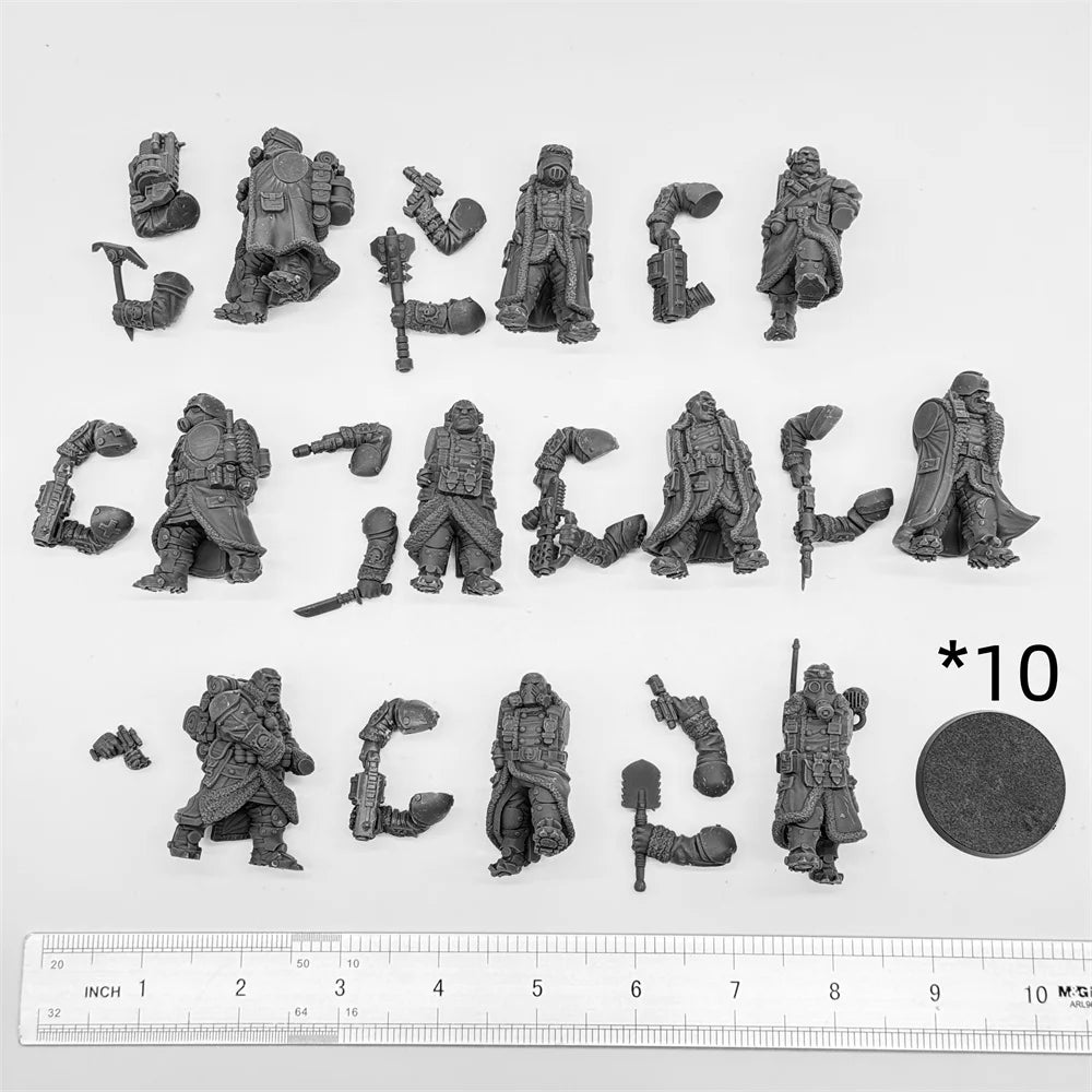 32mm Mutant Warriors, 10 Figures, Resin Model Figure Kit, Sci-Fi Theme, Unassembled and Unpainted