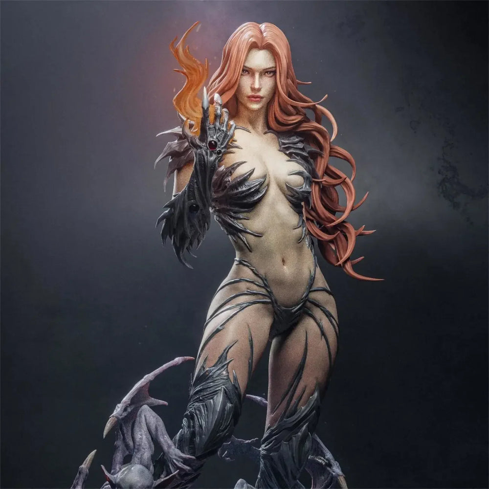 190mm Devil Girl Witch, Resin Model Figure Kit, Fantasy Theme, Unassembled and Unpainted