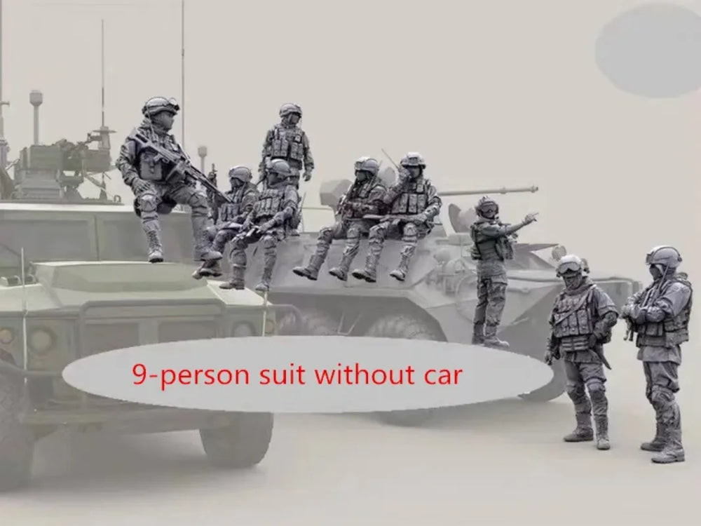 1/35 Modern Russian Spetsnaz Special Forces, 9 Figures, Resin Model Figure Kit, Unassembled and Unpainted