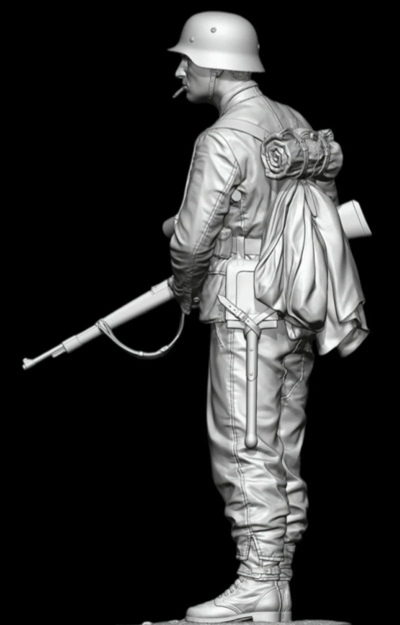1/10 WWII German Panzergrenadier, Resin Model Figure Kit, Unassembled and Unpainted