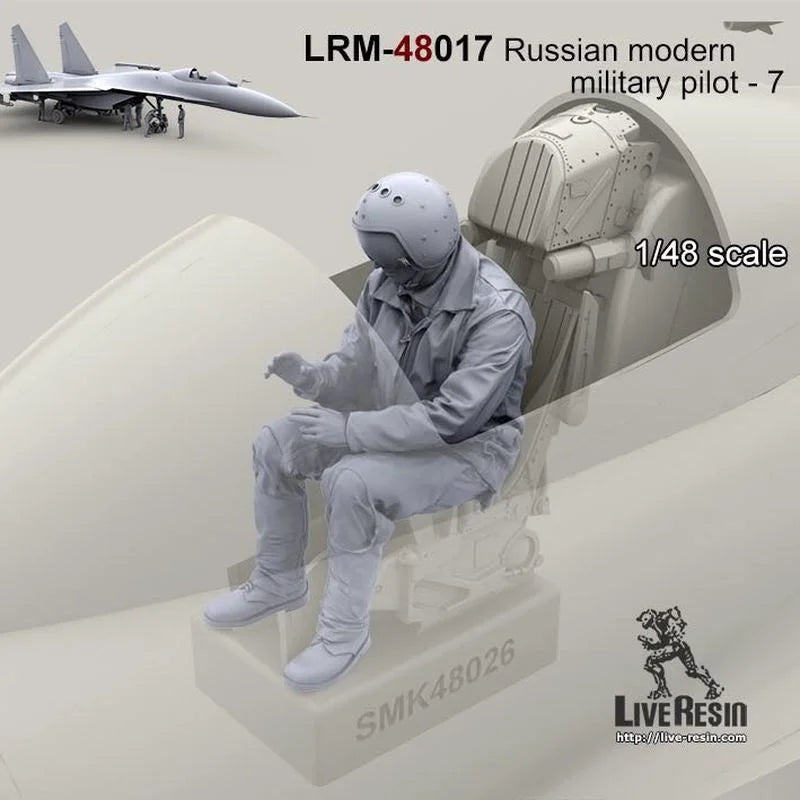 1/48 Modern Russian Military Pilot, Resin Model Figure Kit, Unassembled and Unpainted