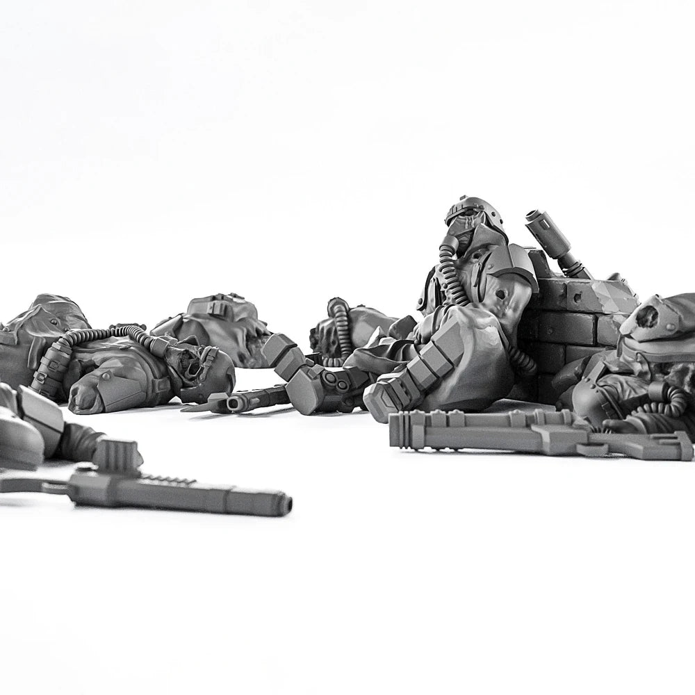1/35 Modern Power-Armored Sci-Fi Marines in Combat, 5 Figures, Resin Model Figure Kit, Unassembled and Unpainted