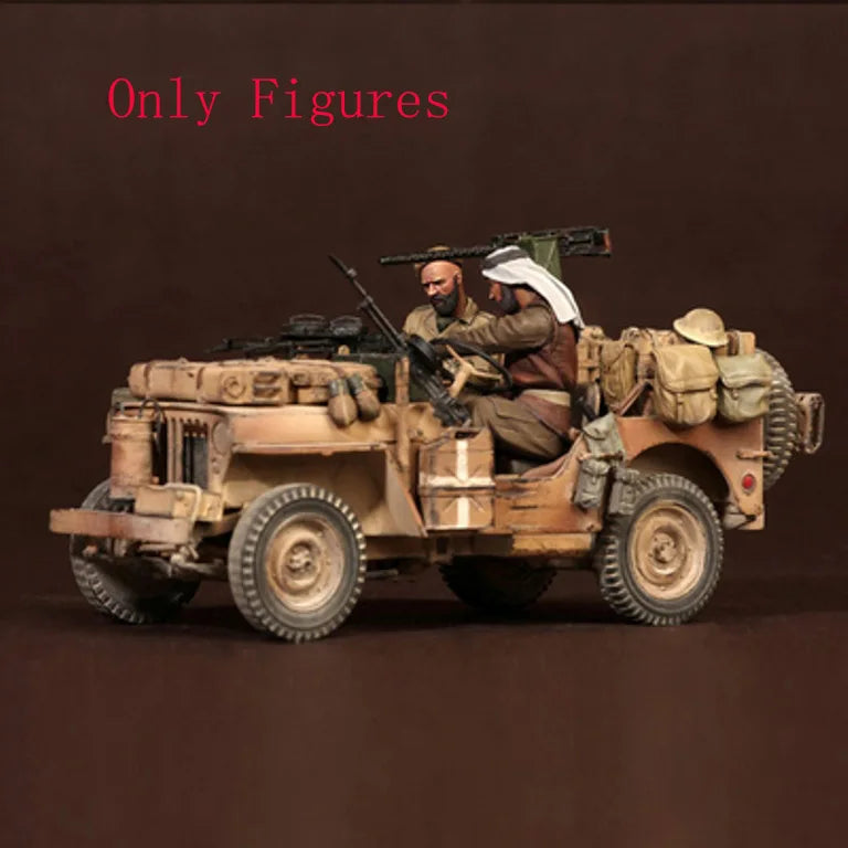 1/35 Modern Desert Patrol Vehicle, 2 Figures, Resin Model Vehicle Kit, Unassembled and Unpainted