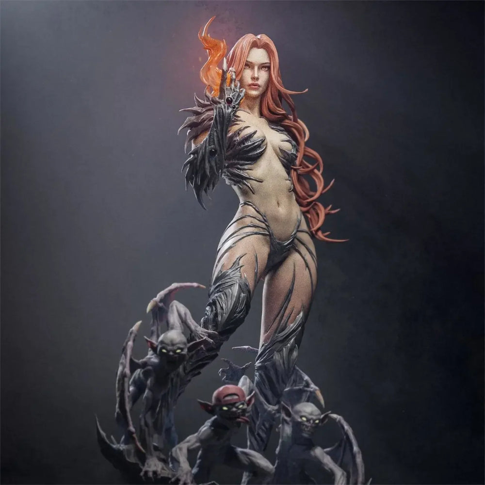 190mm Devil Girl Witch, Resin Model Figure Kit, Fantasy Theme, Unassembled and Unpainted