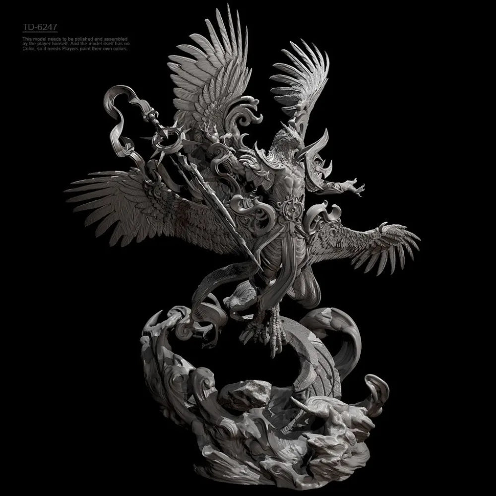 120mm Divine Eagle-Headed Beast, Resin Model Figure Kit, Fantasy Theme, Unassembled and Unpainted