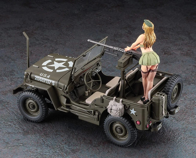 1/24 Modern Female Machine Gunner, Resin Model Figure Kit, Unassembled and Unpainted