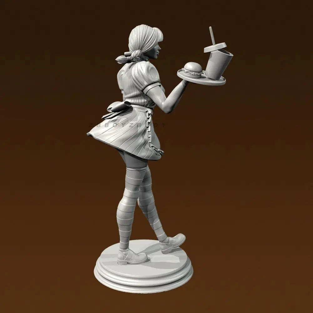 50mm Modern Maid Delivery Girl, Resin Model Figure Kit, Historical Theme, Unassembled and Unpainted