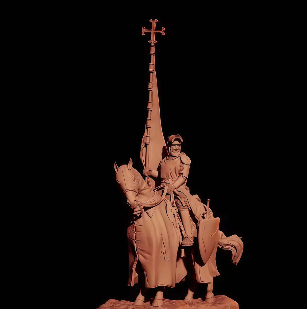 1/24 Medieval Crusader Cavalry, 3 Figures, Resin Model Figure Kit, Unassembled and Unpainted