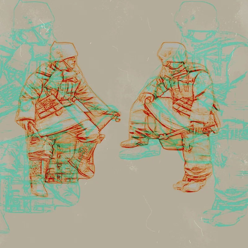 1/35 WWII German Infantry Squad Attacking, 2 Figures, Resin Model Figure Kit, Unassembled and Unpainted