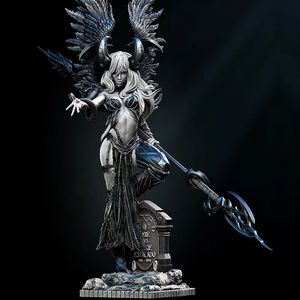 110mm Demonic Warrior, Resin Model Figure Kit, Fantasy Theme, Unassembled and Unpainted