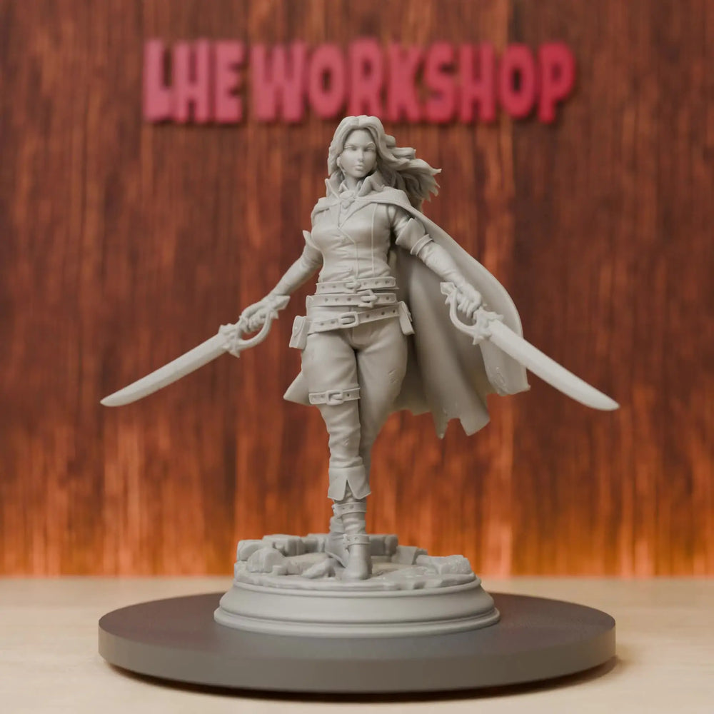 75mm Medieval Female Rogue Assassin, Resin Model Figure Kit, Unassembled and Unpainted
