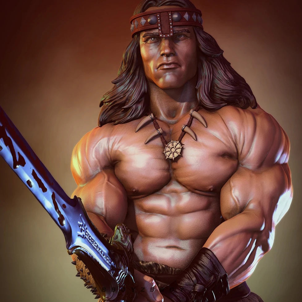 75mm Barbarian Fantasy Warrior, Resin Model Figure Kit, Fantasy Theme, Unassembled and Unpainted