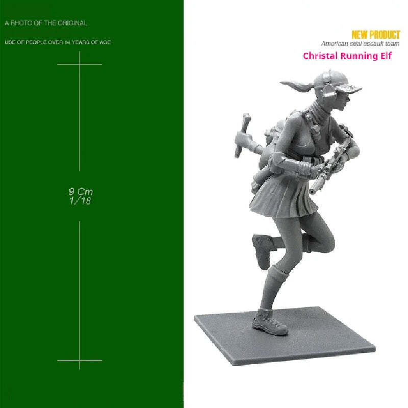 90mm Elf Warriors, 5 Figures, Resin Model Figure Kit, Fantasy Theme, Unassembled and Unpainted