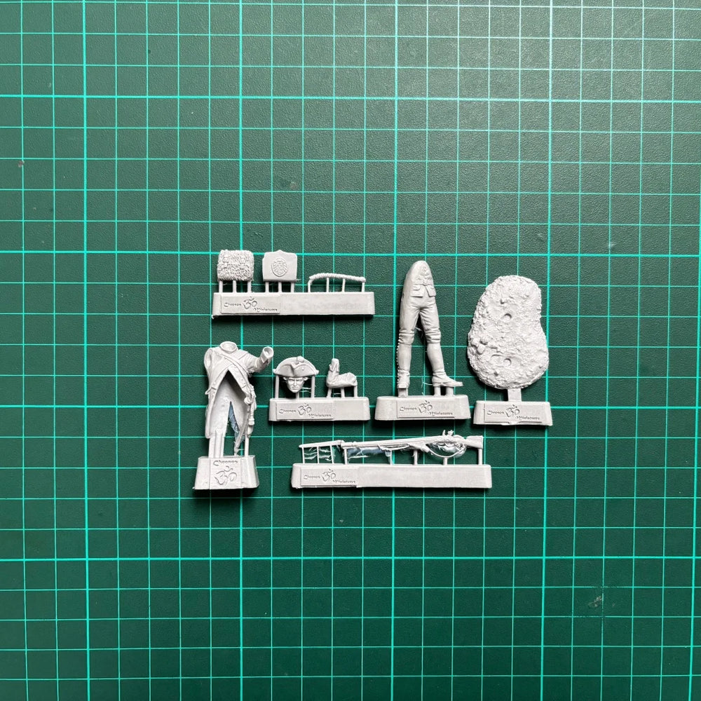 54mm Napoleonic Prussian Musketeer, Resin Model Figure Kit, Unassembled and Unpainted