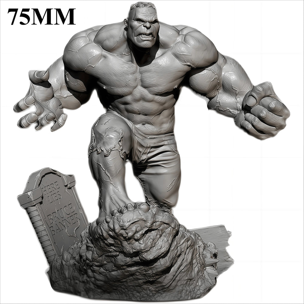 75mm Muscular Barbarian Warrior in Ready Stance, Resin Model Figure Kit, Fantasy Theme, Unassembled and Unpainted