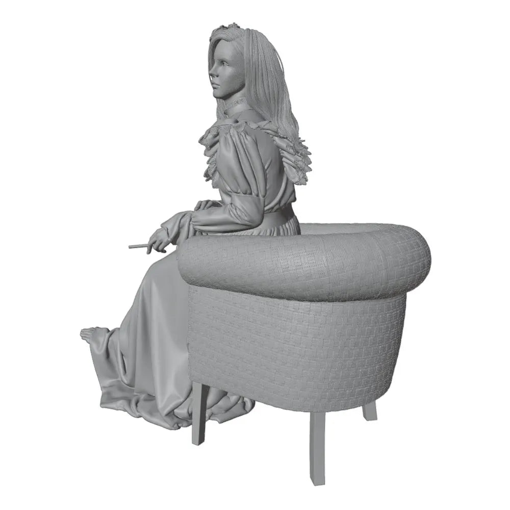 1/24 Woman in Flowing Robes Seated, Resin Model Figure Kit, Unassembled and Unpainted