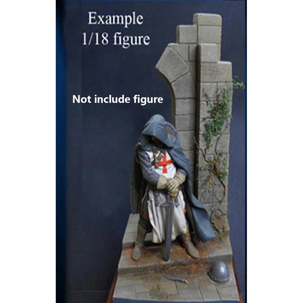 Medieval Castle Wall Base, Resin Model Terrain Kit, Unpainted