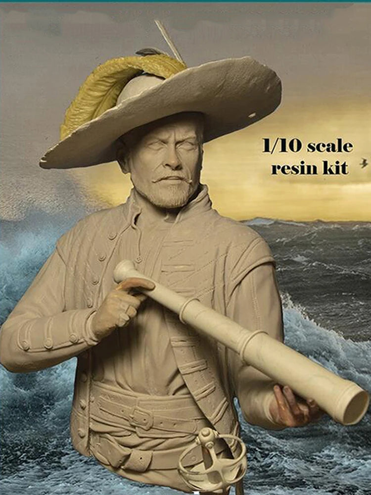 1/10 Napoleonic Soldier, Resin Model Bust Kit, Unassembled and Unpainted