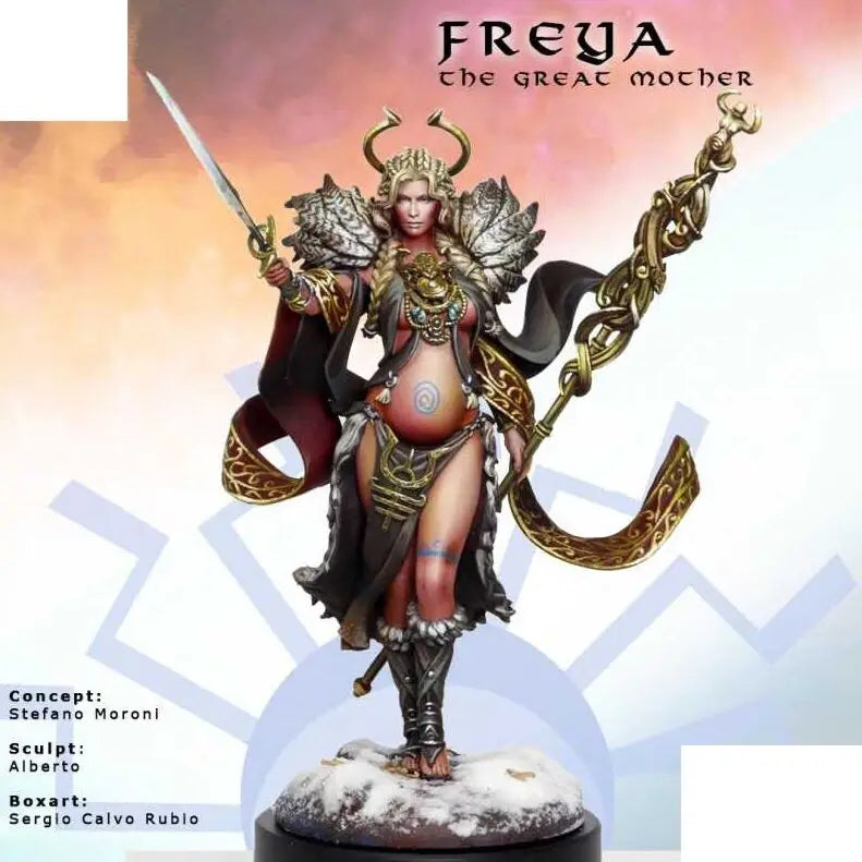 1/24 Freya Norse Goddess Warrior, Resin Model Figure Kit, Fantasy Theme, Unassembled and Unpainted