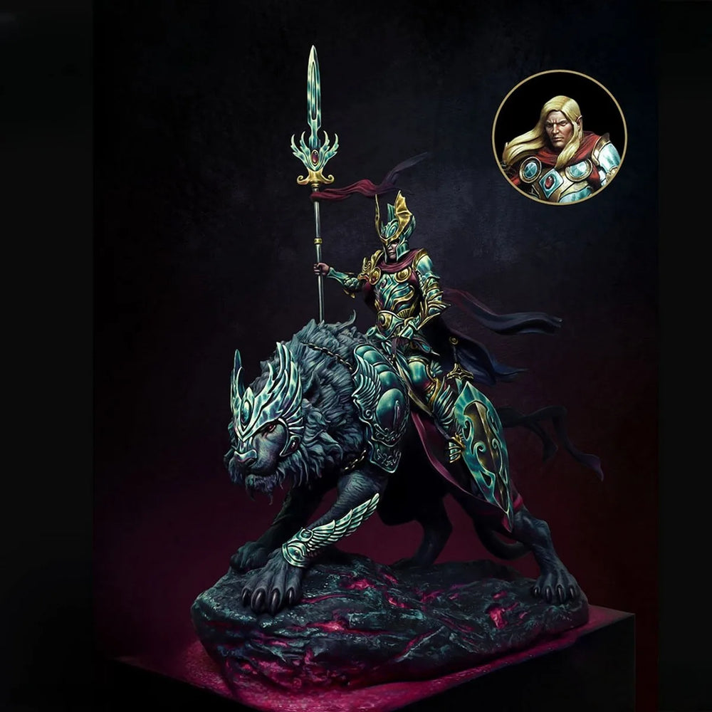 1/24 Warrior & Beast, 2 Figures, Resin Model Figure Kit, Fantasy Theme, Unassembled and Unpainted