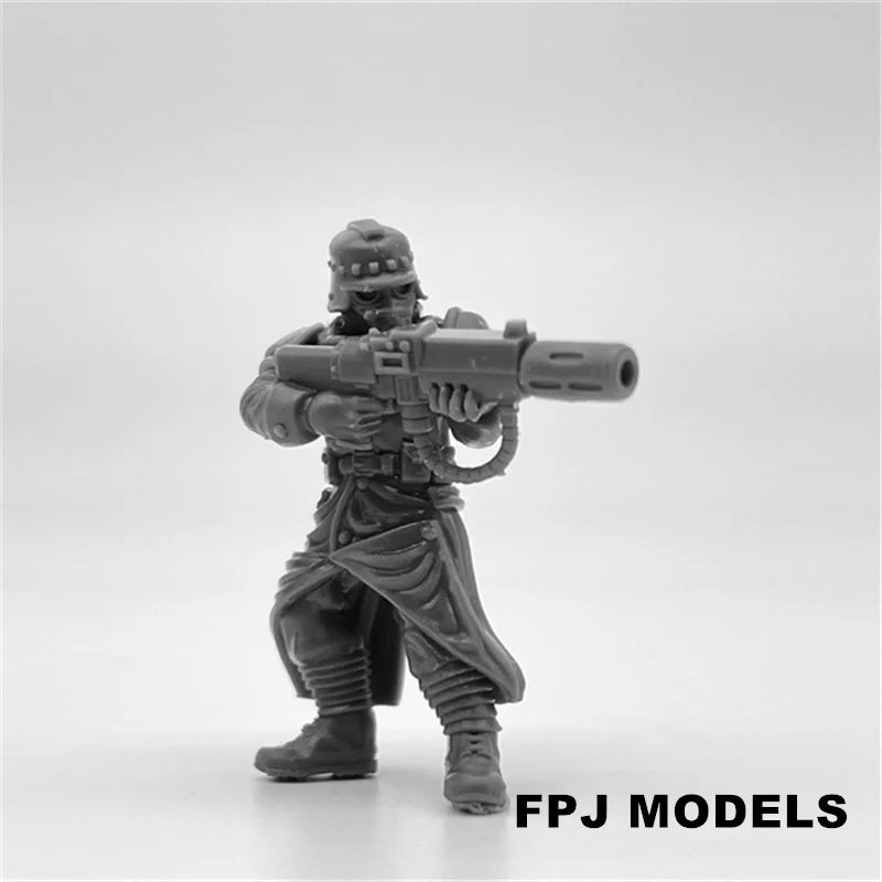 28mm Grim Guard Evaporators, 5 Figures, Resin Model Figure Kit, Fantasy Theme, Unassembled and Unpainted