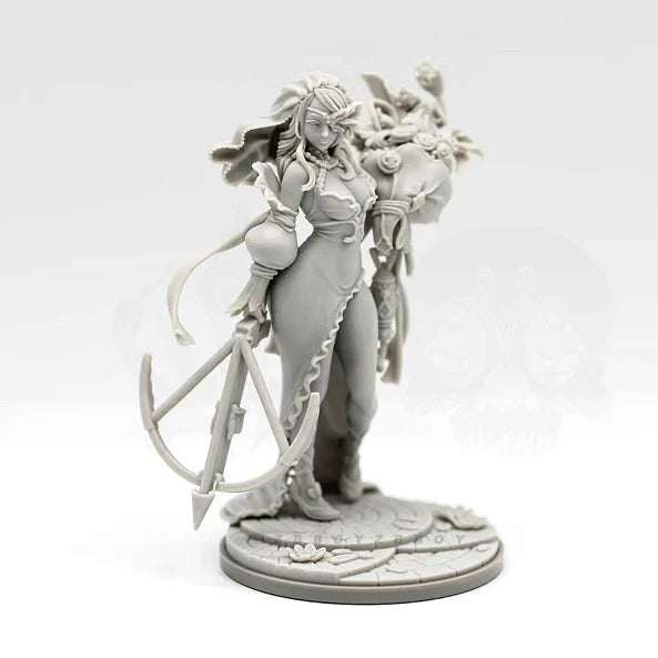 38mm Female Archer, Resin Model Figure Kit, Fantasy Theme, Unassembled and Unpainted