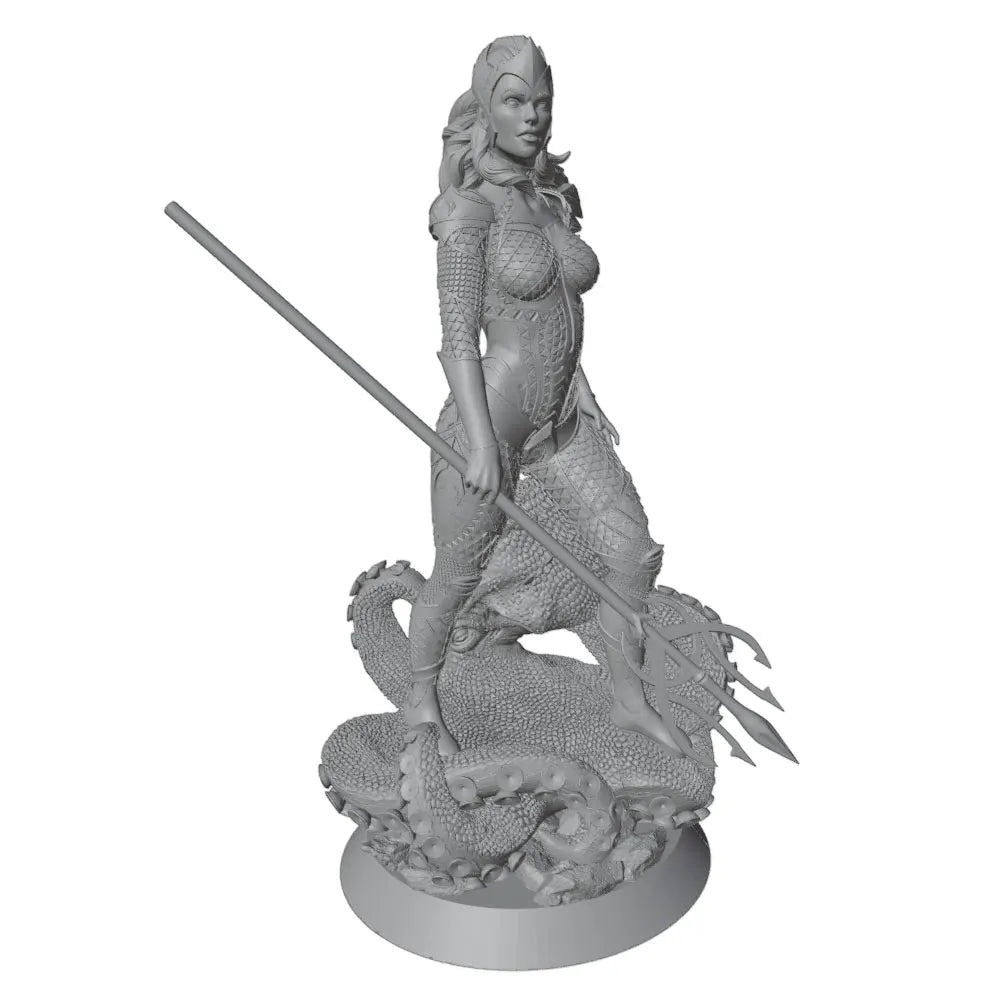 1/24 Female Warrior Atop Giant Octopus, Resin Model Figure Kit, Fantasy Theme, Unassembled and Unpainted