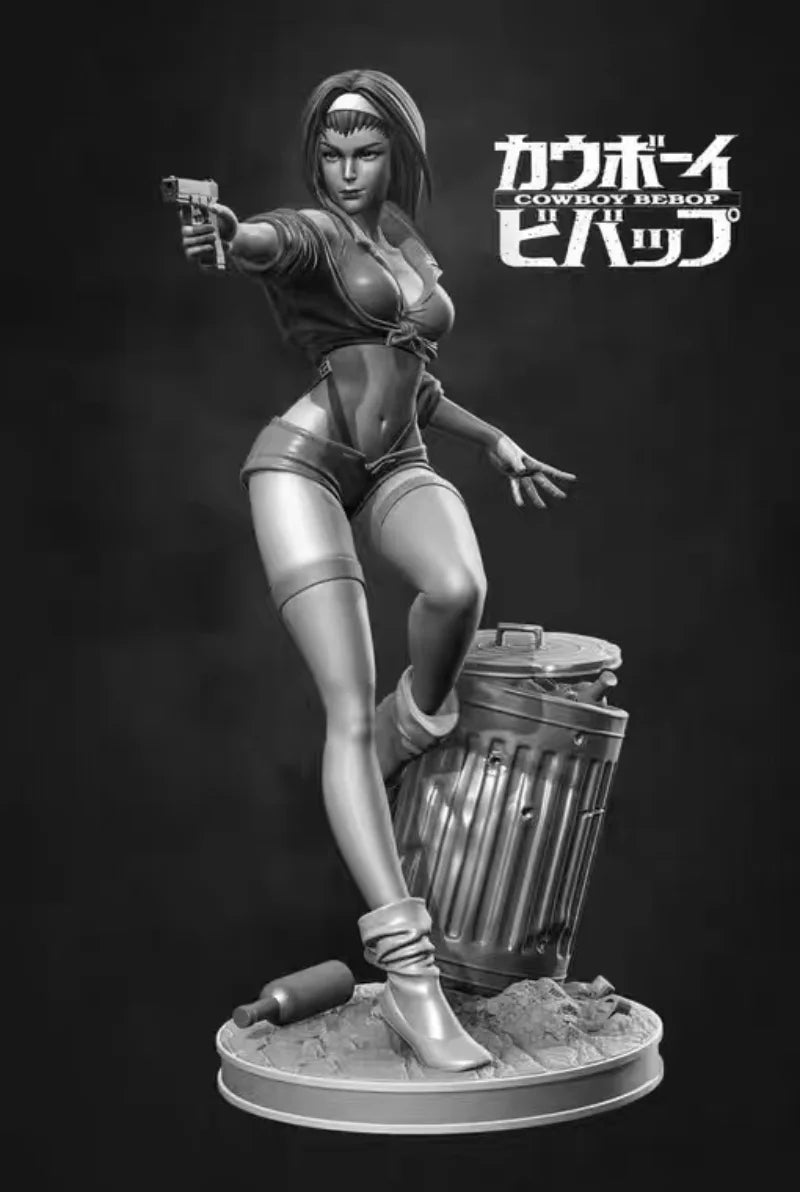 1/24 Female Cowboy Gunner, Resin Model Figure Kit, Anime Theme, Unassembled and Unpainted