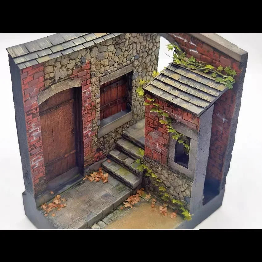 Urban Ruined Building Alley, Resin Model Terrain Kit, Historical Theme, Unpainted