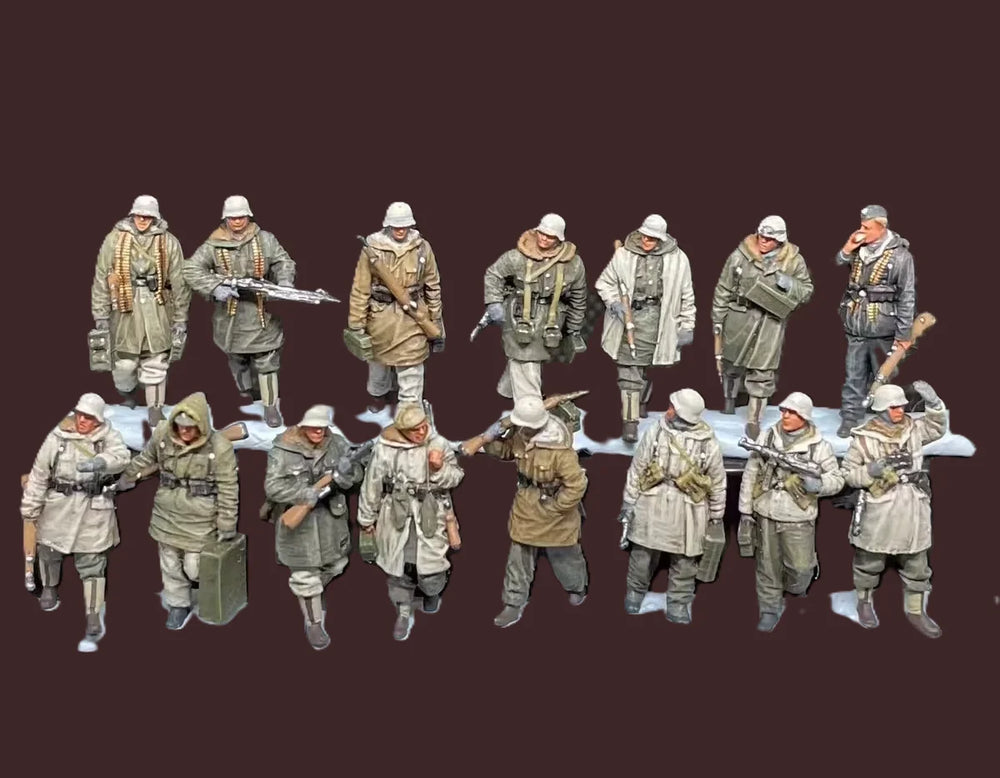 1/35 Modern British Infantry Squad in Trench, 15 Figures, Resin Model Figure Kit, Unassembled and Unpainted