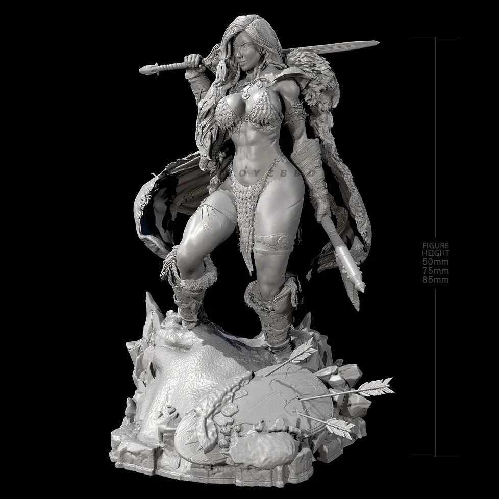 75mm Barbarian, Resin Model Figure Kit, Fantasy Theme, Unassembled and Unpainted